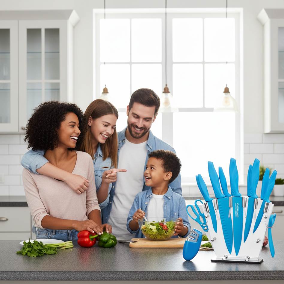 Ensemble collection de 17 couteaux